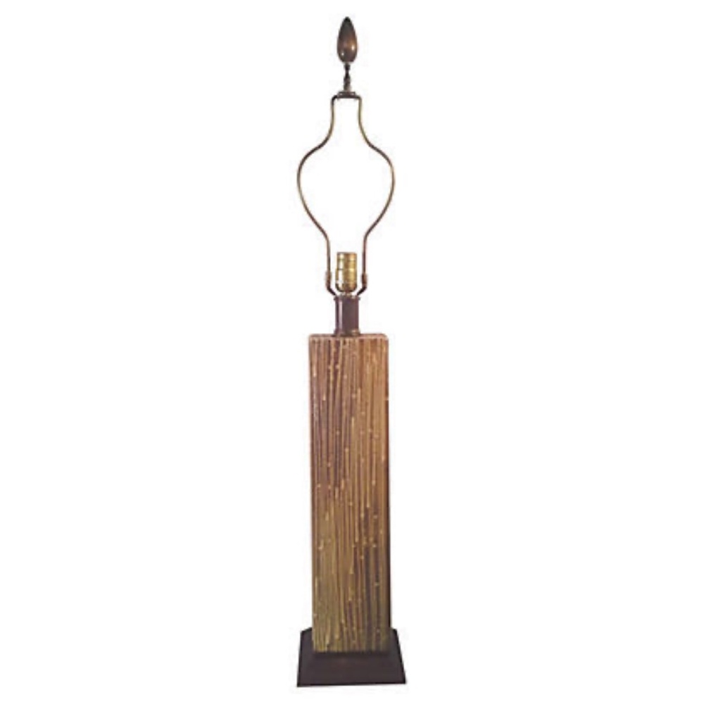 Mid-Century Modern Beige Modernist Ceramic Table Lamp